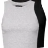 2 PackTopLight Grey/Black Donna T-shirt E Top EVF21D01W-C11 -Even&Odd Negozio 22e293429a4343c3a8277a2cebb05c05 scaled