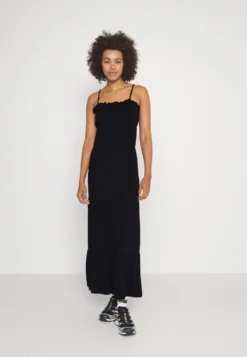 Even&Odd Maxi Dress Tiered Skirt- Vestito Lungo - Black