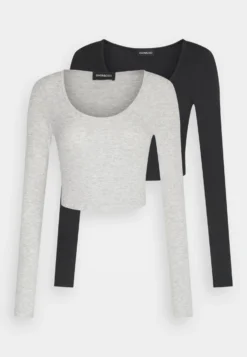 2 PackMaglietta A Manica LungaBlack/Mottled Grey Donna T-shirt E Top EVF21D04X-Q11 -Even&Odd Negozio 577949edbe714a15bdd8bc7de045752a scaled