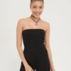 Even&Odd Bandeau Wide Leg JumpsuitTuta JumpsuitBlack Donna Tute Jumpsuit EV421T068-Q11