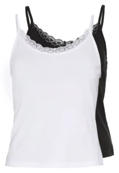 2 PackTopWhite/Black Donna T-shirt E Top EVF21D01Y-A11