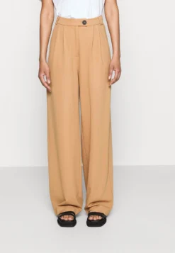 Petite Business Casual Wide Legs With Front Pleats PantaloniBeige Donna Pantaloni EVF21A027-B11