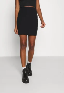 Even&Odd Basic Mini Ribbed Skirt - Gonna A Tubino - Black