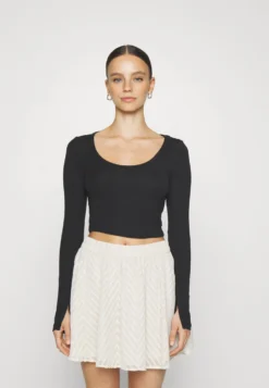 2 PackMaglietta A Manica LungaBlack/Mottled Grey Donna T-shirt E Top EVF21D04X-Q11