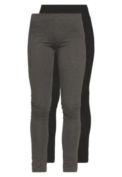Even&Odd 2 Pack - Leggings - Black/Mottled Dark Grey